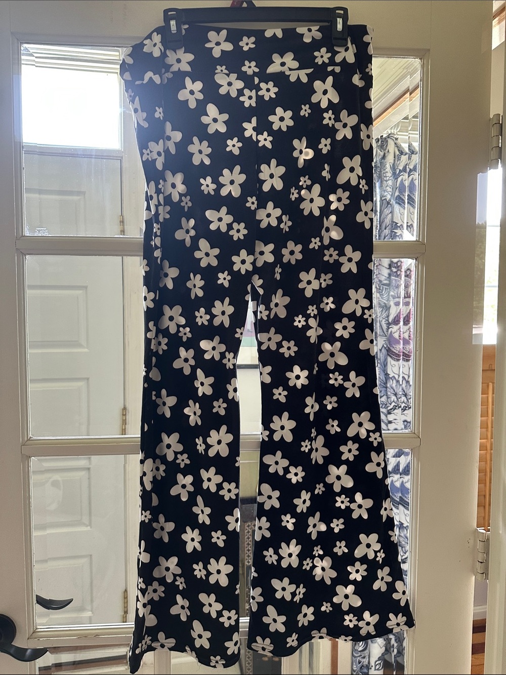 No Boundaries Black and White Floral Wide-Leg Pants “Boho”